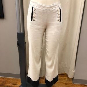 Anthropologie wide leg color block Linen pant